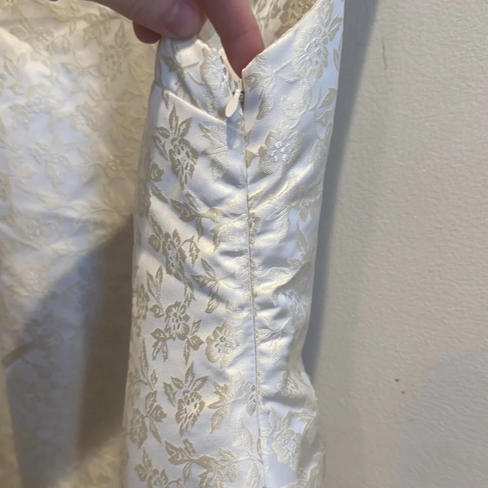 NWOT‎ Satin Free People Blake Mini Shift Dress XS White With Bow Details - Picture 4 of 10